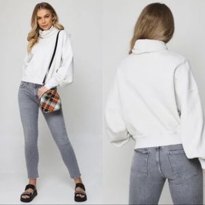 Agolde extended rib turtleneck sweatshirt XS New